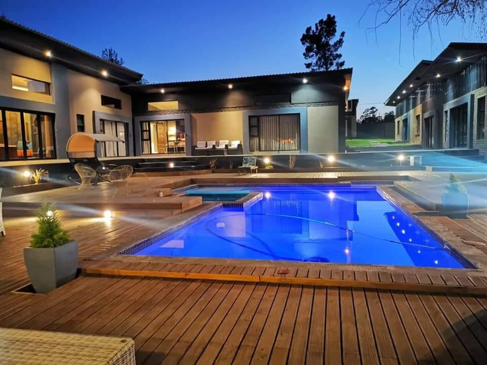 Illuminated outdoor pool at 51 On Kologha in Stutterheim